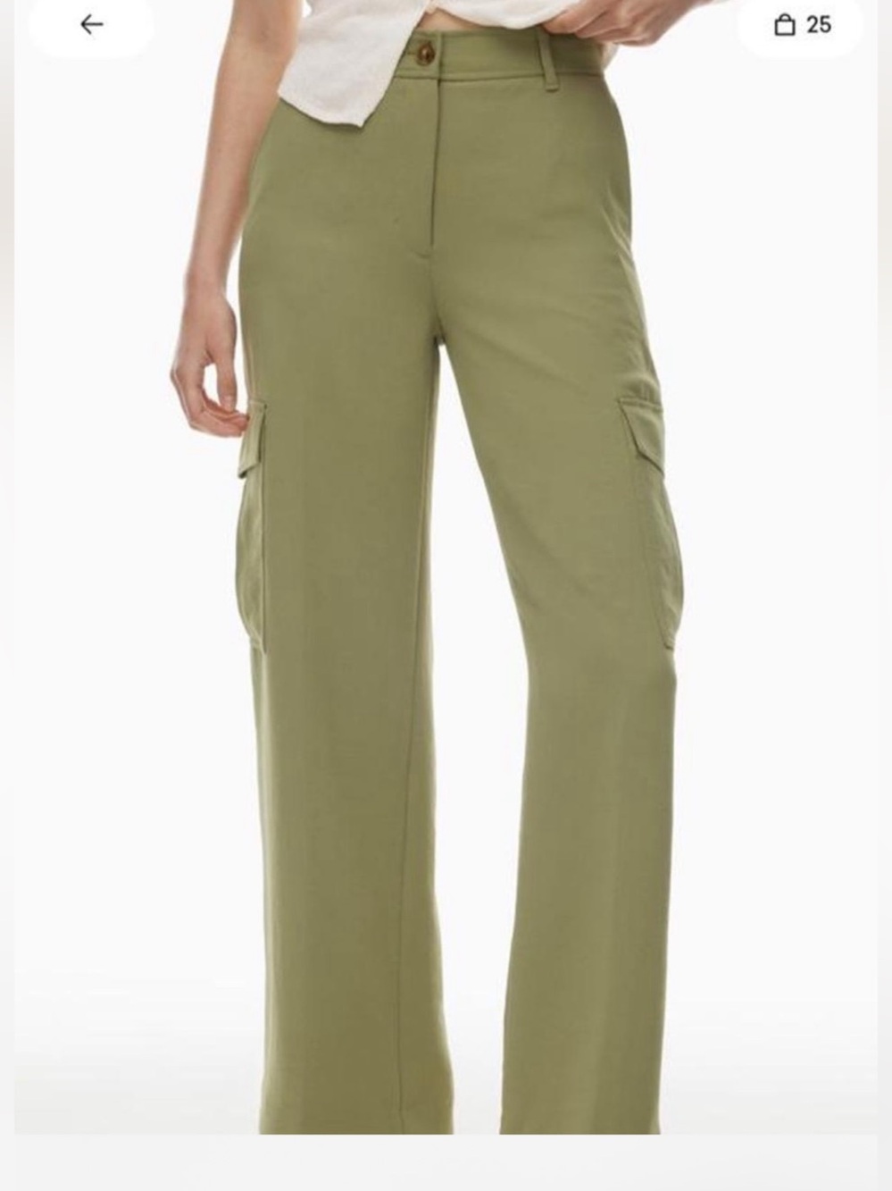Aritzia Wilfred Bridger Crepette Cargo Pant Wide Leg Cargo Pants Olive Green
